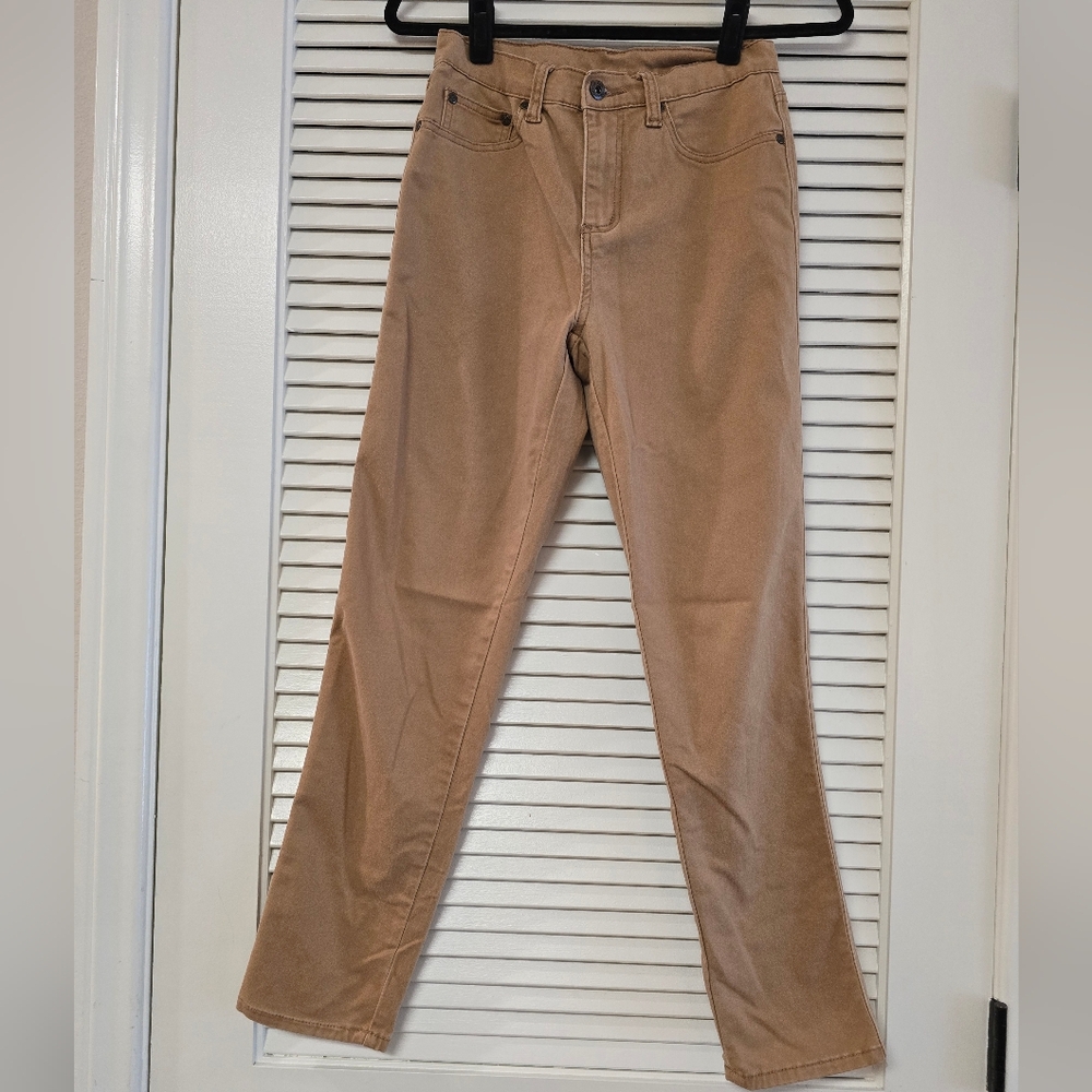 DG2 Diane Gilman - Tan Classic Soft Stretch Pants With Pockets